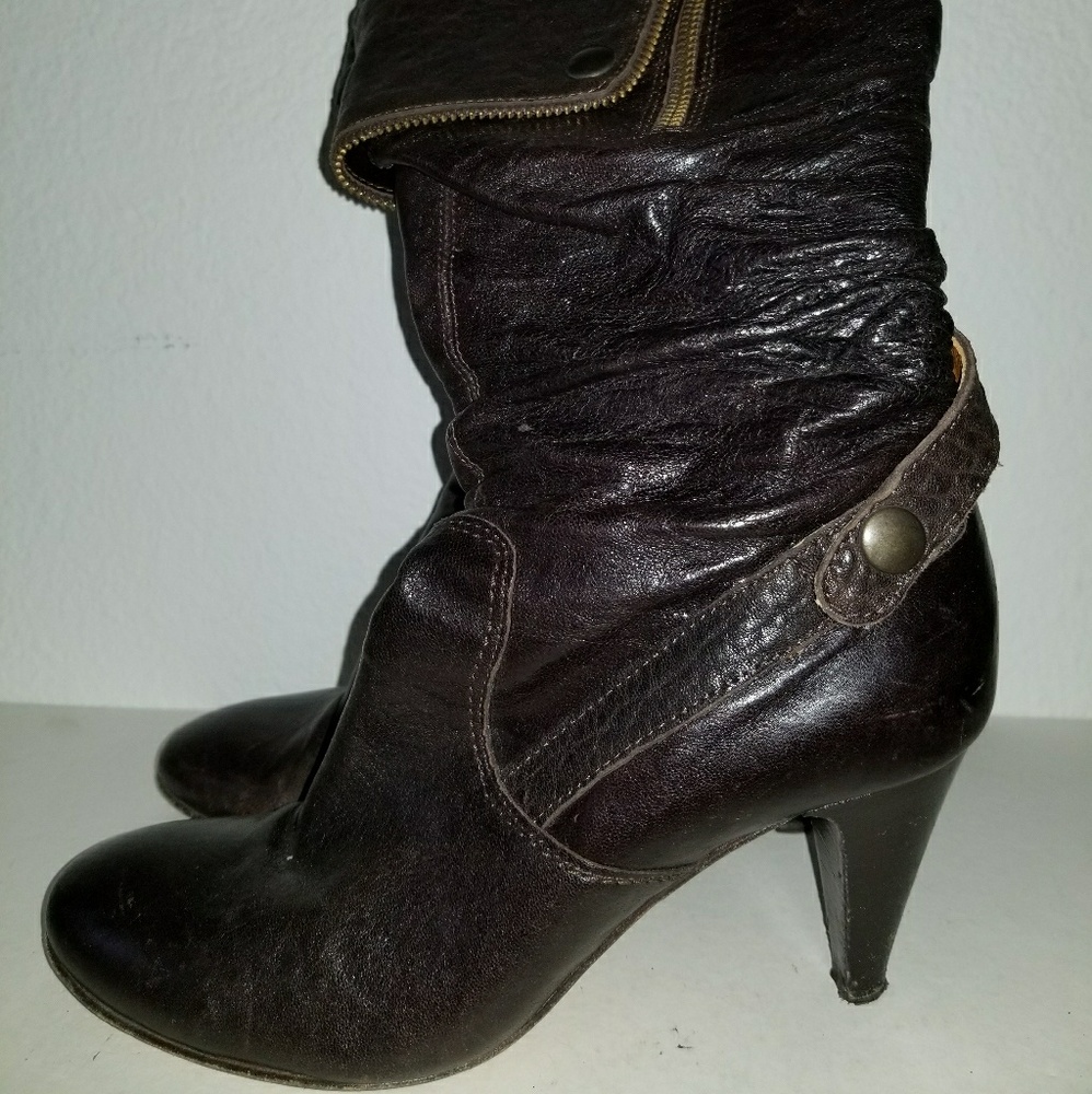 Manas Lea Foscati Womens Brown  High Top Zip Boots